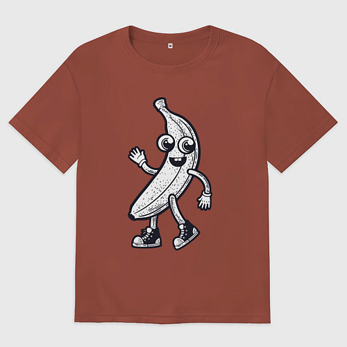 Мужская футболка оверсайз Банановый человечек / Кирпичный – фото 1