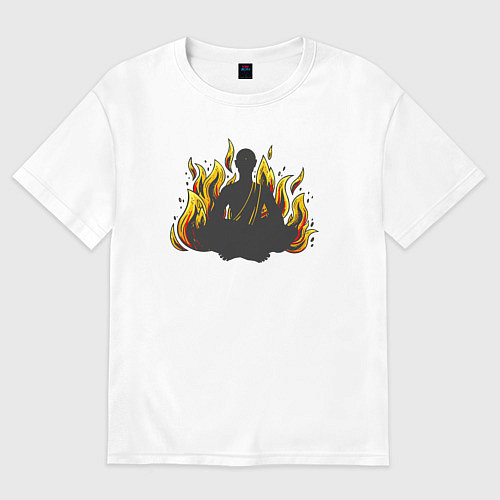Мужская футболка оверсайз Fire yoga / Белый – фото 1