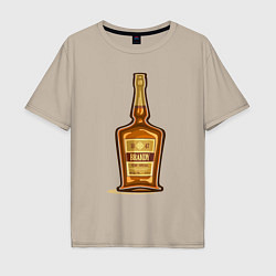 Футболка оверсайз мужская Brandy bottle, цвет: миндальный