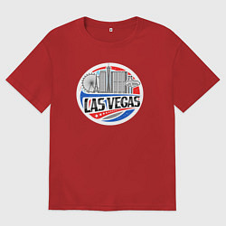 Футболка оверсайз мужская Город Лас-Вегас, цвет: красный
