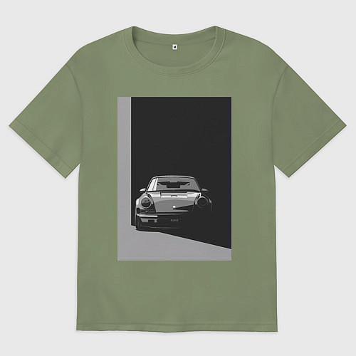 Мужская футболка оверсайз Porsche 911 легендарный автомобиль / Авокадо – фото 1