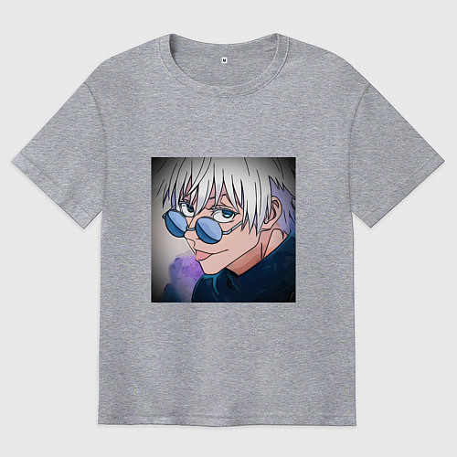 Мужская футболка оверсайз Годжо / Меланж – фото 1