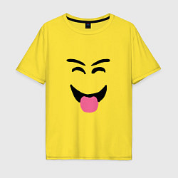 Футболка оверсайз мужская Роблокс смешное лицо, цвет: желтый