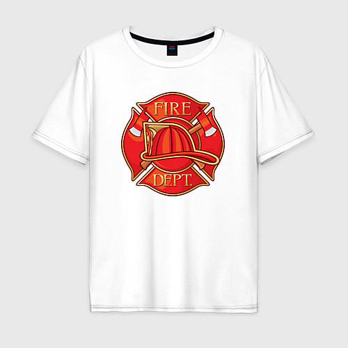 Мужская футболка оверсайз Пожарная станция / Белый – фото 1