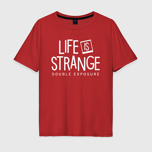 Мужская футболка оверсайз Life is strange double exposure logo / Красный – фото 1
