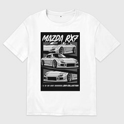 Футболка оверсайз мужская Mazda rx-7 JDM авто, цвет: белый