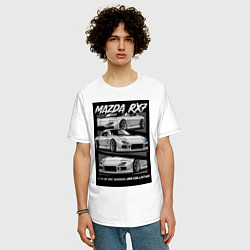 Футболка оверсайз мужская Mazda rx-7 JDM авто, цвет: белый — фото 2