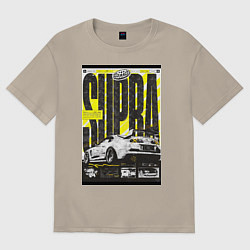 Футболка оверсайз мужская Toyota Supra авто, цвет: миндальный