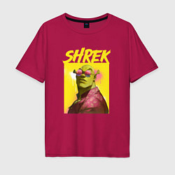 Футболка оверсайз мужская Shrek гигачад, цвет: маджента