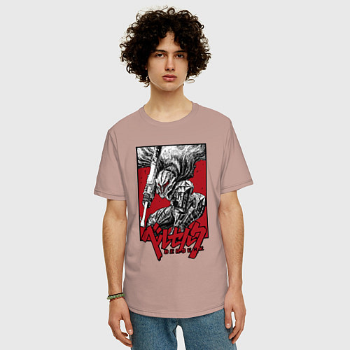 Мужская футболка оверсайз Berserker - Griffith / Пыльно-розовый – фото 3