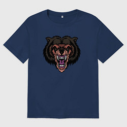 Мужская футболка оверсайз Злобный бурый медведь