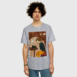 Футболка оверсайз мужская Писатель, цвет: меланж — фото 2