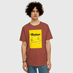 Футболка оверсайз мужская Butter масло, цвет: кирпичный — фото 2