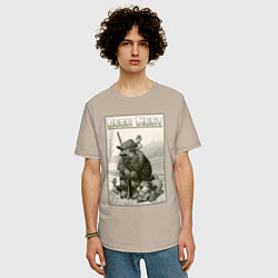 Футболка оверсайз мужская Duck hunt - hunter, цвет: миндальный — фото 2