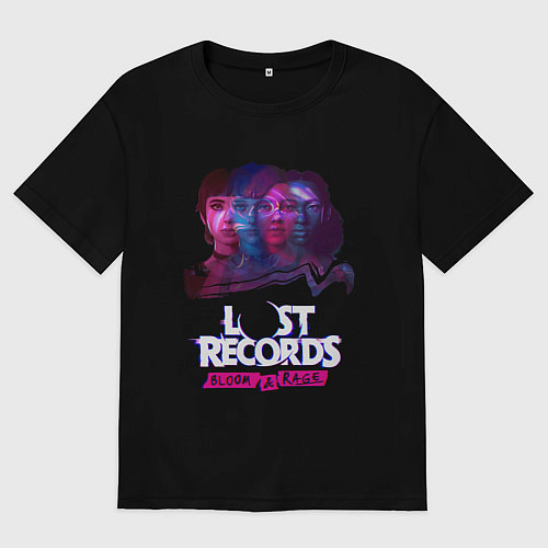 Мужская футболка оверсайз Персонажи Lost records bloom and rage / Черный – фото 1