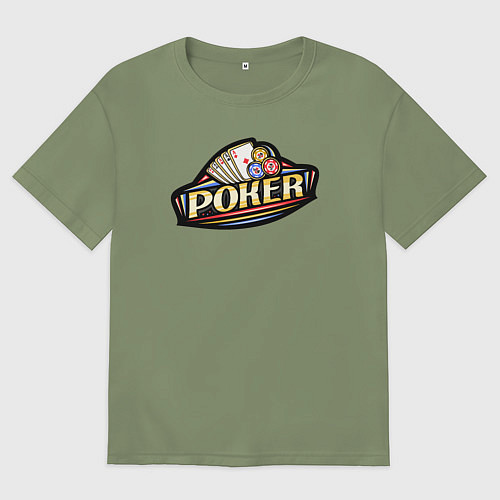Мужская футболка оверсайз Покер / Авокадо – фото 1