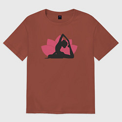 Футболка оверсайз мужская Yoga lotus, цвет: кирпичный