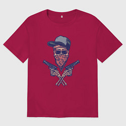 Мужская футболка оверсайз Gangsta skull