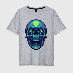 Футболка оверсайз мужская Skull mood, цвет: меланж