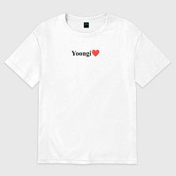 Футболка оверсайз мужская BTS Yoongi, цвет: белый