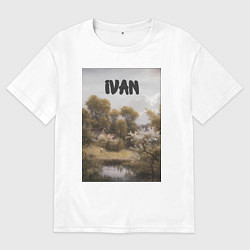 Футболка оверсайз мужская Ivan дом у озера, цвет: белый