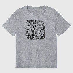 Мужская футболка оверсайз Природа и деревья в стиле модерн