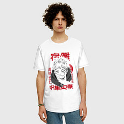 Футболка оверсайз мужская Магическая битва Итадори Itadori, цвет: белый — фото 2