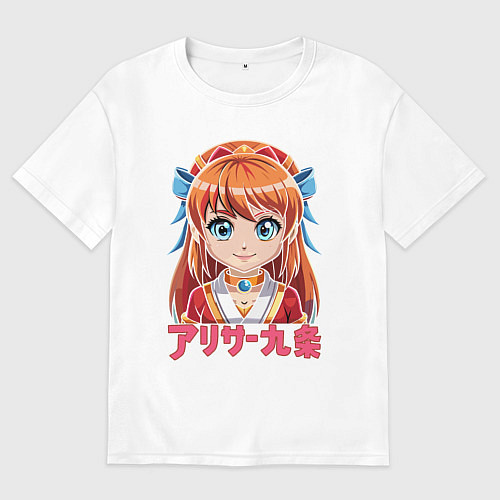 Мужская футболка оверсайз Аля рыжая девочка аниме / Белый – фото 1