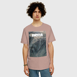 Футболка оверсайз мужская Misha горное ущелье, цвет: пыльно-розовый — фото 2