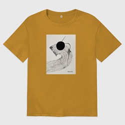 Футболка оверсайз мужская Абстрактная картина Perfectly Enough, цвет: горчичный