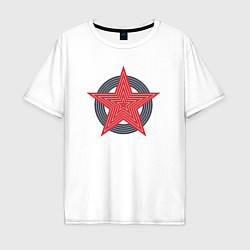 Футболка оверсайз мужская Red star symbol, цвет: белый