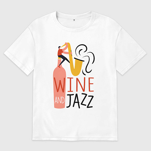 Мужская футболка оверсайз Винишко и джаз / Белый – фото 1