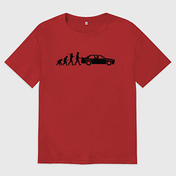 Футболка оверсайз мужская БМВ эволюция, цвет: красный