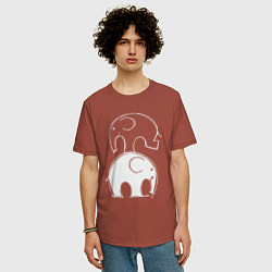 Футболка оверсайз мужская Два слона, цвет: кирпичный — фото 2
