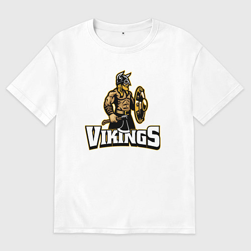 Мужская футболка оверсайз Vikings team / Белый – фото 1