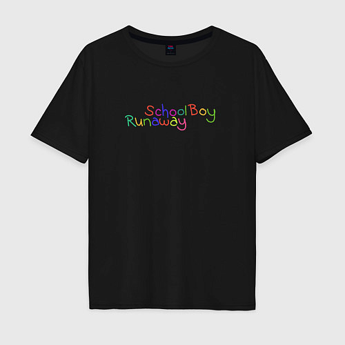 Мужская футболка оверсайз Schoolboy Runaway - logo / Черный – фото 1