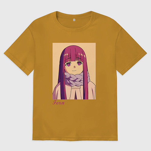 Мужская футболка оверсайз Милая Ферн / Горчичный – фото 1