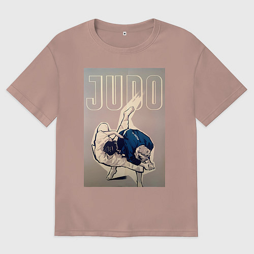 Мужская футболка оверсайз Дзюдо бросок через бедро / Пыльно-розовый – фото 1