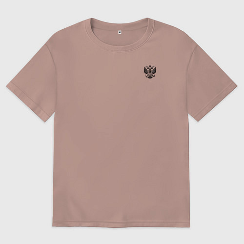 Мужская футболка оверсайз За веру царя и святую триединую Русь малый герб че / Пыльно-розовый – фото 1