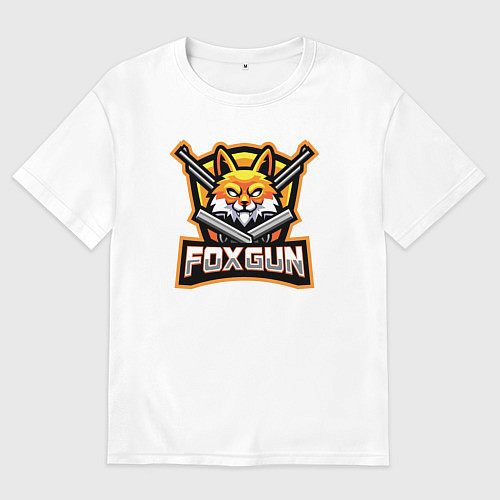 Мужская футболка оверсайз Fox gun / Белый – фото 1