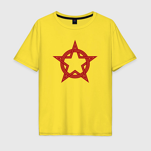 Мужская футболка оверсайз Red star USSR / Желтый – фото 1