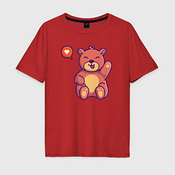 Футболка оверсайз мужская Lovely bear, цвет: красный