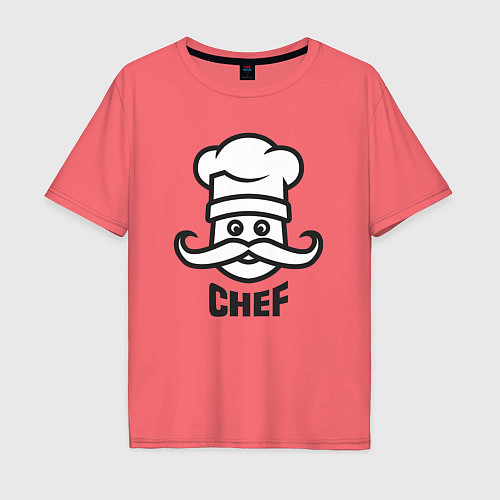 Мужская футболка оверсайз Chef / Коралловый – фото 1