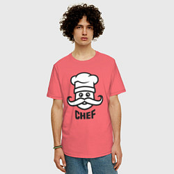 Футболка оверсайз мужская Chef, цвет: коралловый — фото 2