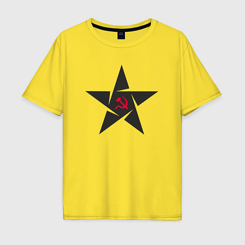 Мужская футболка оверсайз Black star USSR / Желтый – фото 1