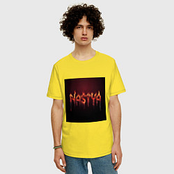 Футболка оверсайз мужская Огненное имя Настя, цвет: желтый — фото 2