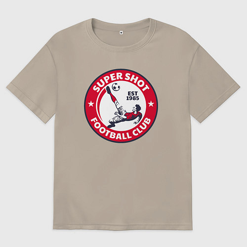 Мужская футболка оверсайз Супер удар - футбольный клуб / Миндальный – фото 1