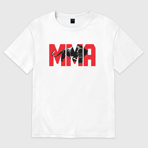 Мужская футболка оверсайз MMA пантера / Белый – фото 1
