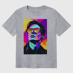 Футболка оверсайз мужская Портрет Дурова pop art, цвет: меланж