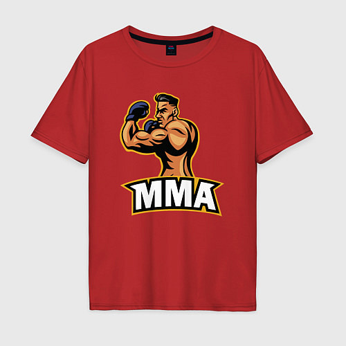 Мужская футболка оверсайз Fighter MMA / Красный – фото 1